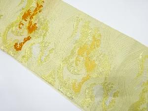 アンティーク　荒波模様織り出し袋帯（着用可）